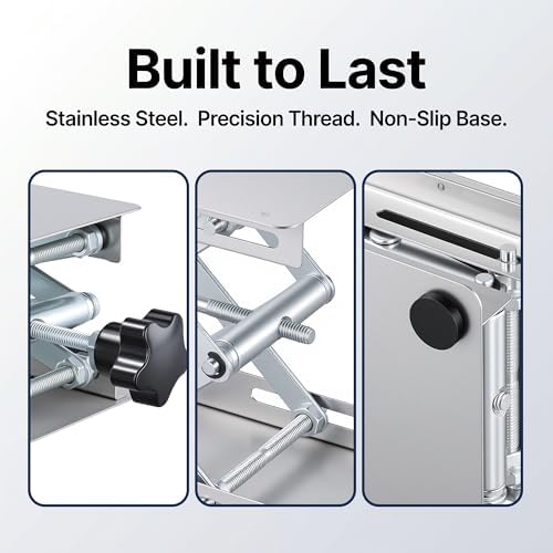 2 Pack Stainless Steel Lab Jack Stand 4x4, Mini Lab Scissor Jack Lift Table - Image 3