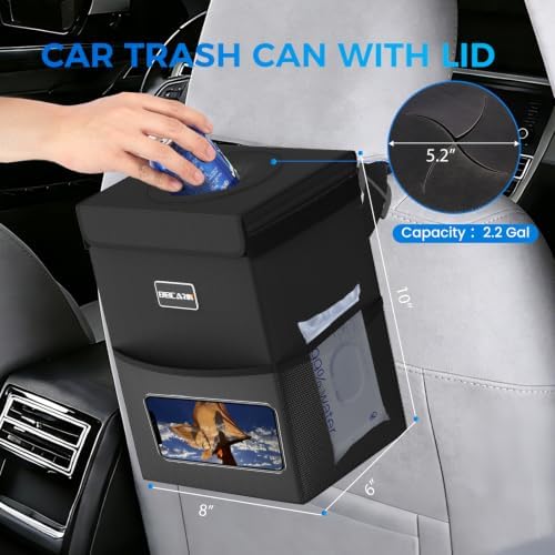 Beicarin Car Trash Can with Lid - Image 2