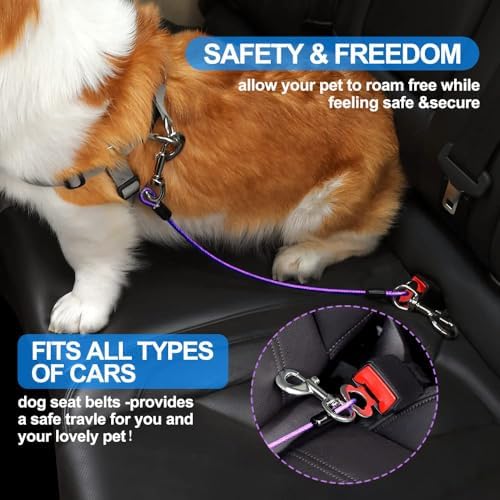 Dog Seat Belt Harness for Car, No Chew Tether Cable Vehicle Dogs Accessories - Image 4