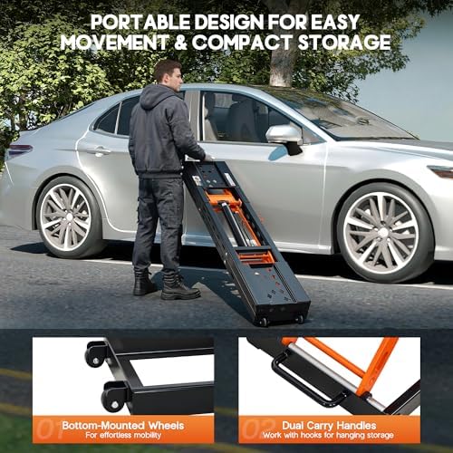SPECRAFT Orange 5000LBS Portable Hydraulic Car Lift, Home Garage - Image 6
