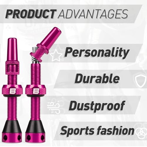 BWSHLF Tubeless Presta Valve Stem 40/44/55/60/65/80/100 mm, Super Light Alloy - Image 3