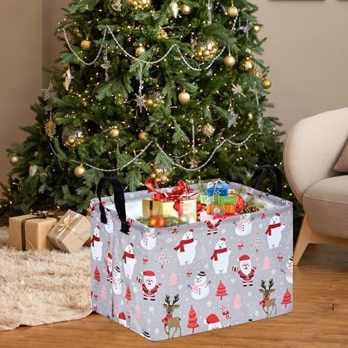 MAIZMZ Christmas Basket for Kids Gifts Santa Claus Snowman Storage Baskets - Image 3