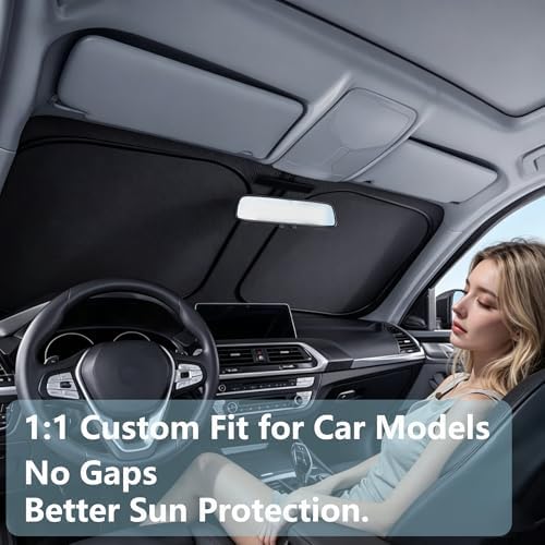 Gven Windshield Sun Shade for Chevrolet Silverado 1500 2019-2024 2025 2026 Car - Image 2