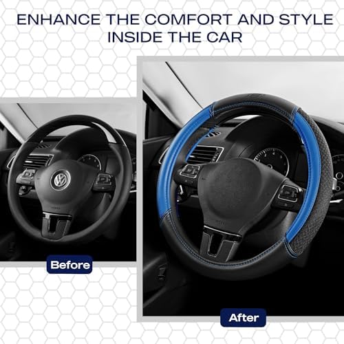 Skechers Air-Cooled Steering Wheel Cover, Air Cool Mesh Leather Car Steering - Image 6