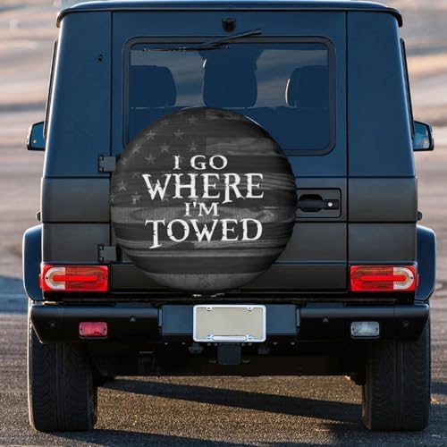 Spare Tire Cover I Go Where I'm Towed Tire Cover Protectors Waterproof - Image 3