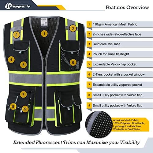 JKSafety Safety Vest for Men Women - Image 3