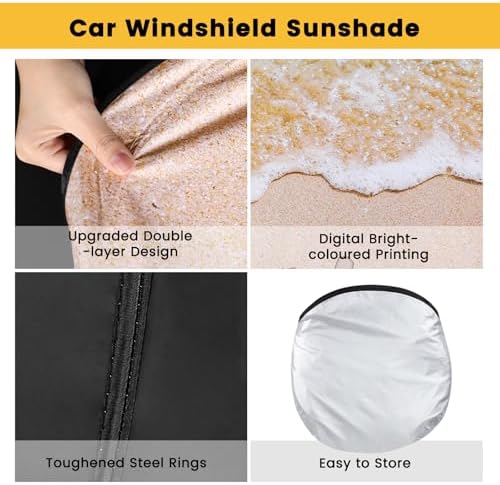 Windshield Sun Shade, Reflective Car Sunshade Blocks Heat, 57 x 31.5 in - Image 3