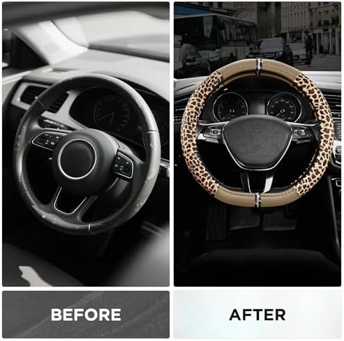 Road Comforts Leopard Steering Wheel Cover - Image 3