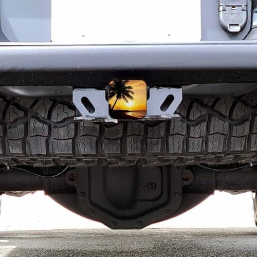 Ocean Palms Car Rear Hitch Covers Paradise Sea Beach Palm Tree Sunset Square - Image 6