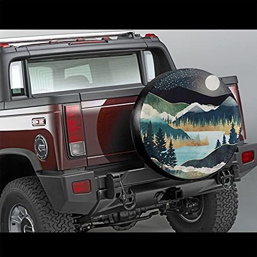 Mountains Nature Scenery Spare Tire Cover Star Lake Landscape Wheel Protectors - Image 2