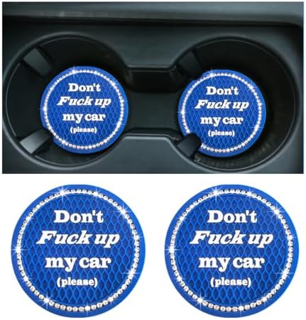 2 PCS Bling Car Cup Coaster, 2.75 Inch Anti-Slip Cup Holder Insert Coasters by Sylvil