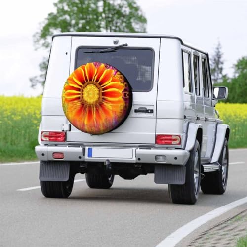 Abstract Sunflower Spare Tire Cover Summer Yellow Sunflower Polyester Universal - Image 5