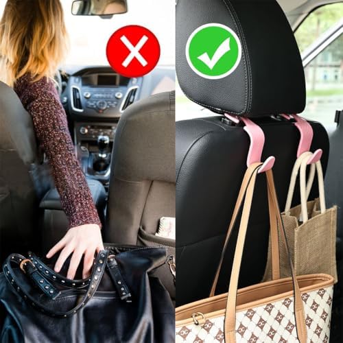 Osilly Car Seat Headrest Hook, 4 Pack Auto Seat Hanger Storage Organizer - Image 5