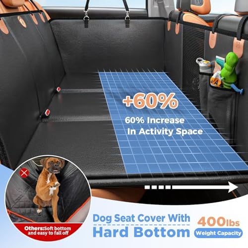 MYJAQI Back Seat Extender for Dogs, Hard Bottom Dog Truck Car Seat Cover - Image 2