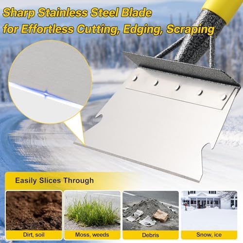 Garden Flat Shovel, 74” Ice Scraper, Snow Shovel - Image 3