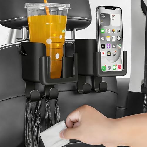 4 PCS Headrest Cup Holder for Car Back Seat, Auto Bottle & Phone Holder - Image 5
