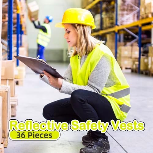 36 Pack High Visibility Safety Vest Bulk Reflective Mesh Security Vest - Image 5