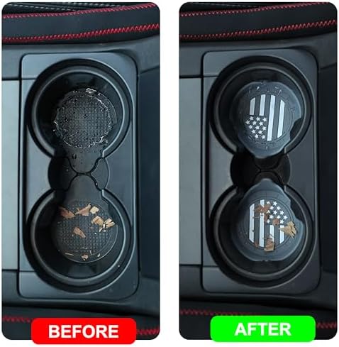 Amooca 4-Pack Car Cup Coaster Silicone Spill-Proof Cup Holder Inserts - Image 3
