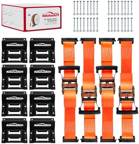 Wheel Chock Tie Down Kit Heavy Duty Trailer Tire Straps System by Autofonder
