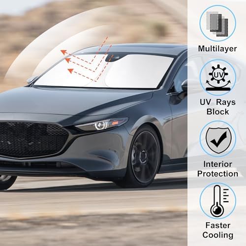 Windshield Sun Shade Sunshade for 2019-2024 2025 2026 Mazda 3 - Image 2