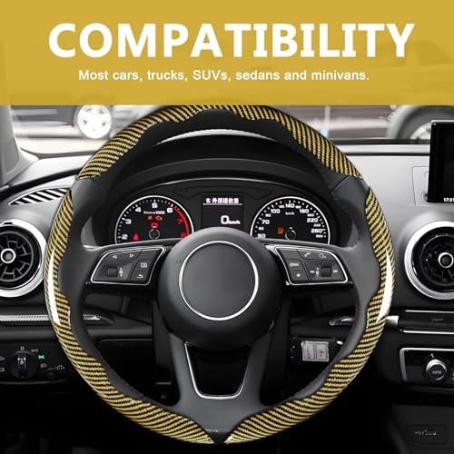 3pcs Universal Carbon Fiber Steering Wheel Cover - Image 7