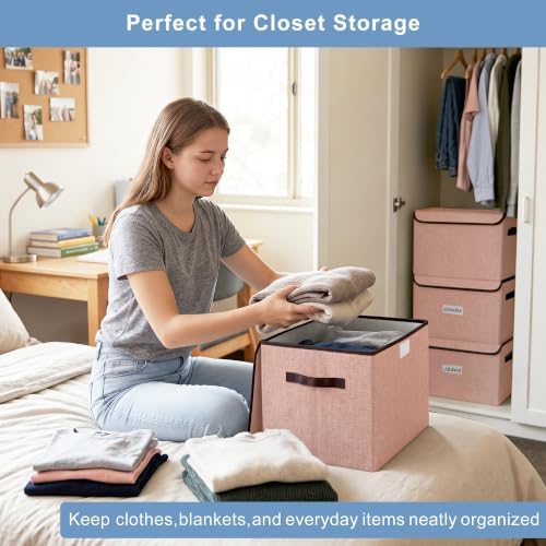 Bagnizer Linen Fabric Foldable Storage Cube Bin Organizer Basket - Image 3