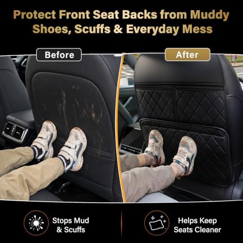 2 Pack Seat Back Protector Kick Mats, Premium Interior Look - Image 2