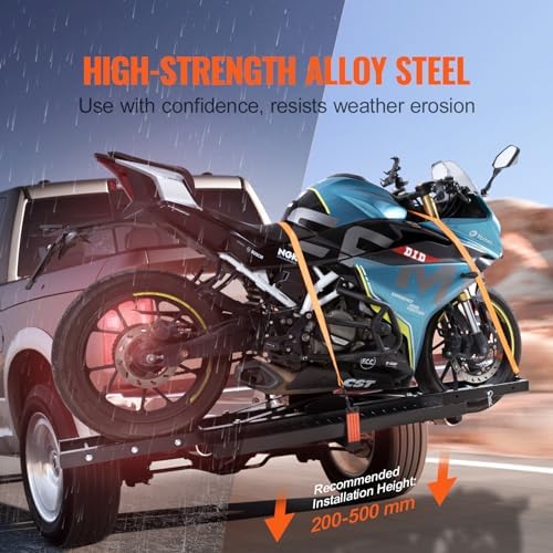 VEVOR Motorcycle Carrier, 600 LBS Steel Motorcycle Carrier Hitch Mount - Image 3