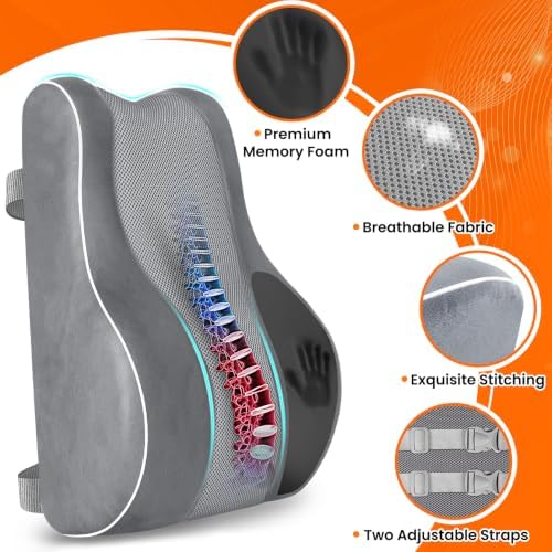 CloudBliss Lumbar Support Pillow, Memory Foam - Image 4
