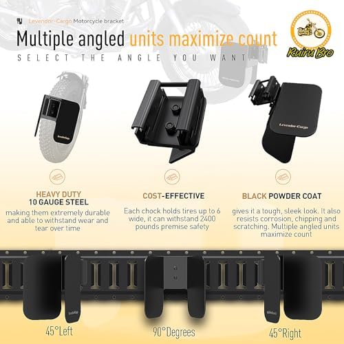 4 Pack E Track Wheel Chock, E Track Wheel Chock & Strap Kit, Motorcycle Trailer - Image 5