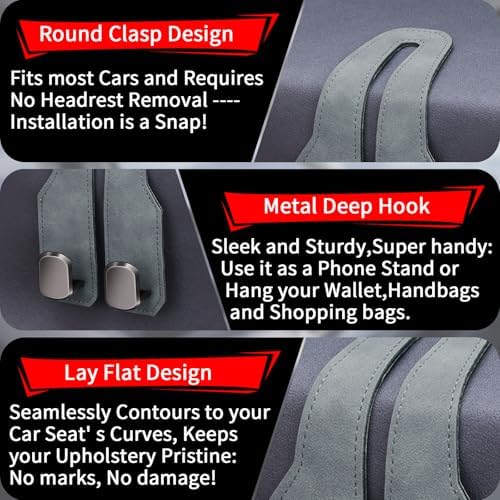 Car Purse Hook, Car Seat Headrest Hooks - Image 4