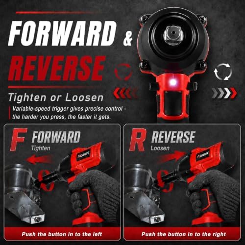 AOBEN Cordless Impact Wrench 1/2 Inch, Power Impact Gun Kit, Max 600N. - Image 4