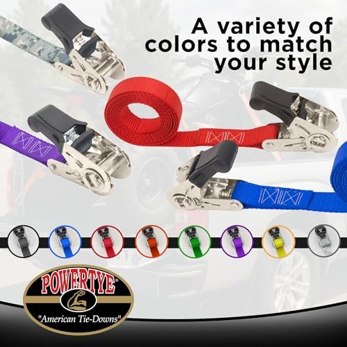 PowerTye 1in x 4ft Easy-Grip Endless Ratchet Straps - Image 4