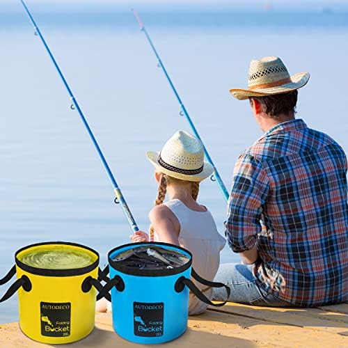 2 Pack Collapsible Bucket 5 Gallon Container Folding Water Bucket Portable Wash - Image 5