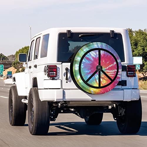 Peace Sign Tie Dye Pattern Spare Tire Cover - Image 2