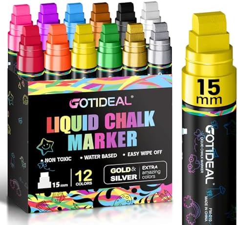 GOTIDEAL Chalk Markers, Car Markers Washable by GOTIDEAL