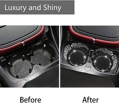 NBTEPEM 4pcs Bling Car Cup Holder Coaster, 2.75 inch Anti-Slip Shockproof - Image 3