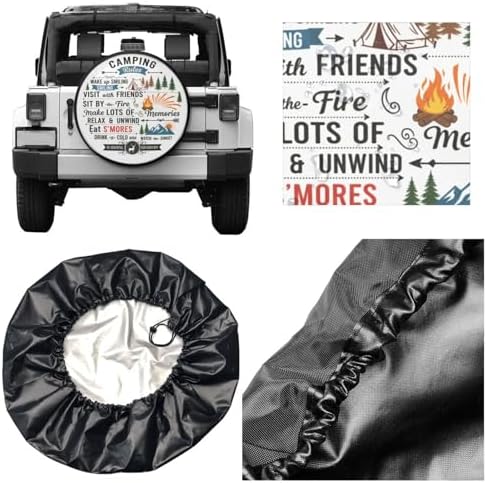 Camping Rules Spare Tire Cover Wheel Protector Universal Fit - Image 5