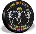 GENANY Rainbow Skeleton Halloween PVC Leather Spare Tire Cover Size 14 by GENANY