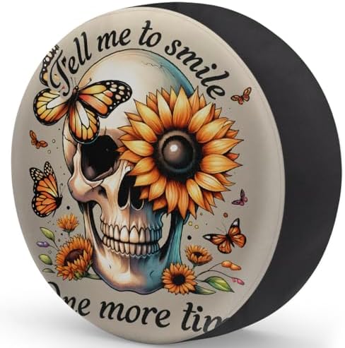 Skull Spare Tire Cover 17in Spare Wheel Covers Tire Storage Cover - Image 2