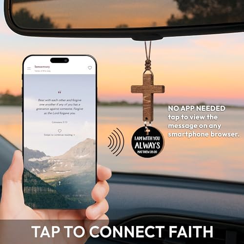 Christian Gifts for Men, Daily Bible Verse Cross for Car Mirror Hanging - Image 5