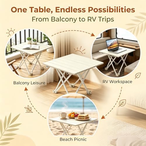 Folding Camping Table, Small Camping Table, Portable Aluminum Camp Table - Image 4