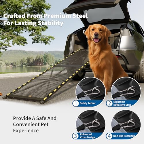 Garvee 63" × 17" Vehicle Pet Ramp, Steel Dog Ramp - Image 4
