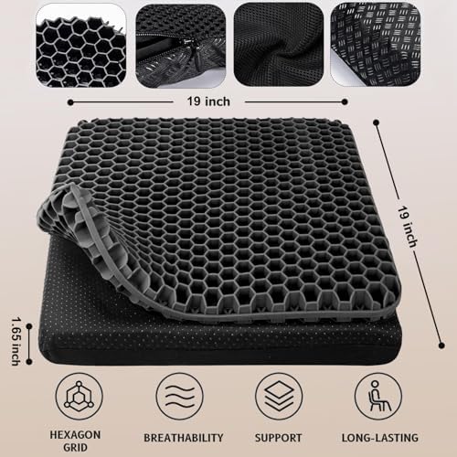 Gel Seat Cushion for Long Sitting, Super Large Gel Cushion Chair Pads - Image 3
