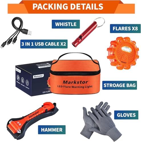 8 Pack LEDRoad Flares, Emergency Safety Kit - Image 2