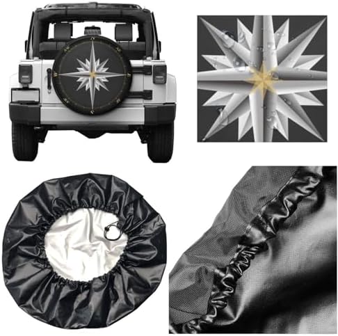 Marine Compass Nautical Spare Tire Cover Camper Tire Wheel Covers Weatherproof - Image 5