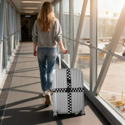 Black Polka Dots Luggage Straps - Image 6