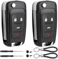 2 Pack Flip Key Fob Case Shell Replacement 4 Button by JJCHQ