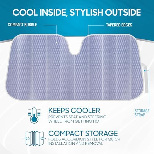 BDK Lavender Shine Car Windshield Sun Shade Accordion Folding Sunshade - Image 5