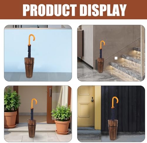 PRETYZOOM Wooden Umbrella Stand Umbrella Storage Stand - Image 7